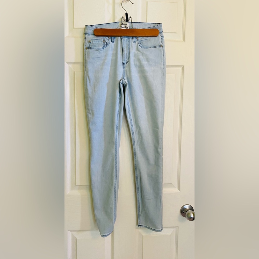 Acne Women's *Skin 5 Pocket* Jeans - Light Blue - Picture 8 of 10